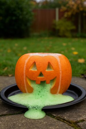 Puking pumpkin Halloween science experiment